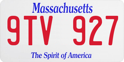 MA license plate 9TV927