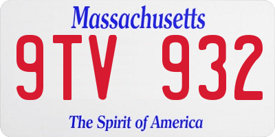 MA license plate 9TV932