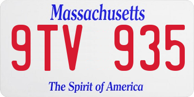MA license plate 9TV935