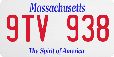 MA license plate 9TV938