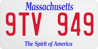 MA license plate 9TV949