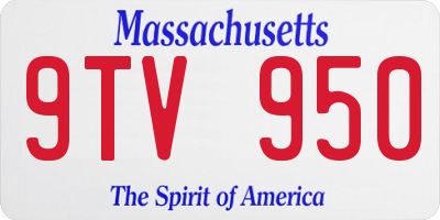 MA license plate 9TV950