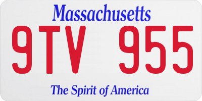 MA license plate 9TV955