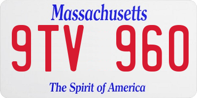 MA license plate 9TV960