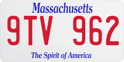 MA license plate 9TV962