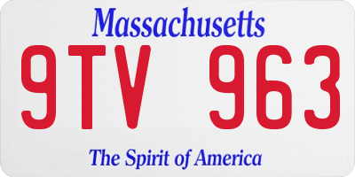 MA license plate 9TV963