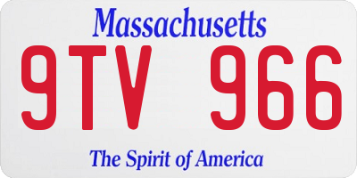 MA license plate 9TV966