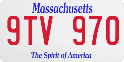 MA license plate 9TV970