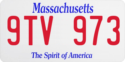 MA license plate 9TV973