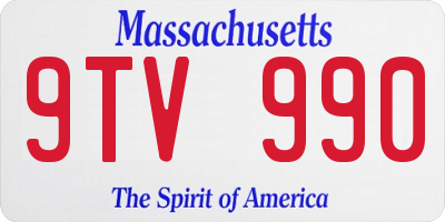 MA license plate 9TV990