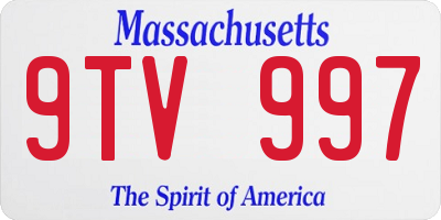 MA license plate 9TV997