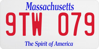 MA license plate 9TW079