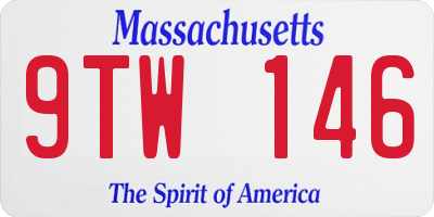 MA license plate 9TW146
