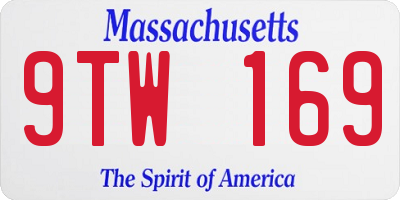 MA license plate 9TW169