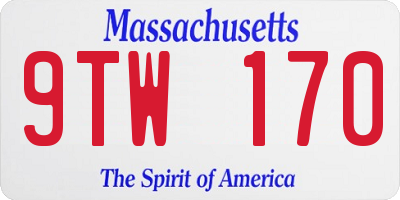 MA license plate 9TW170