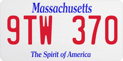 MA license plate 9TW370