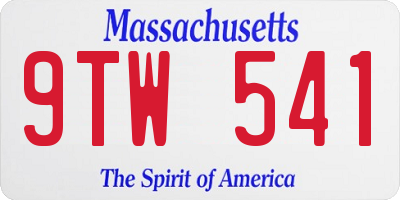 MA license plate 9TW541