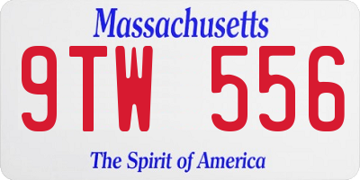MA license plate 9TW556