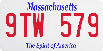 MA license plate 9TW579