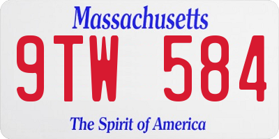 MA license plate 9TW584