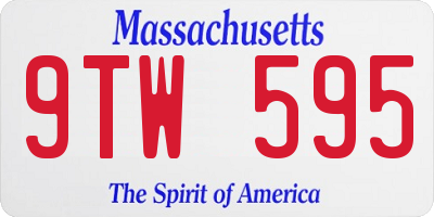 MA license plate 9TW595
