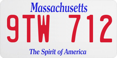 MA license plate 9TW712