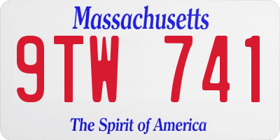 MA license plate 9TW741