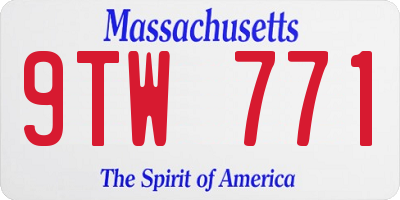 MA license plate 9TW771