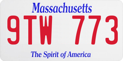 MA license plate 9TW773