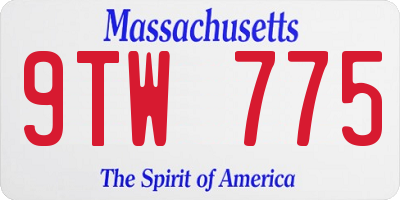 MA license plate 9TW775
