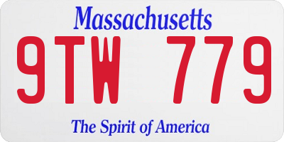 MA license plate 9TW779