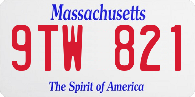 MA license plate 9TW821