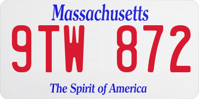 MA license plate 9TW872