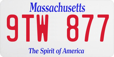 MA license plate 9TW877