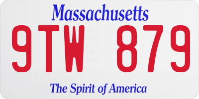 MA license plate 9TW879