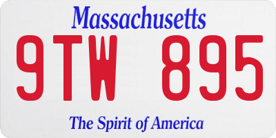 MA license plate 9TW895