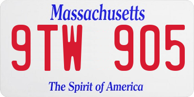 MA license plate 9TW905