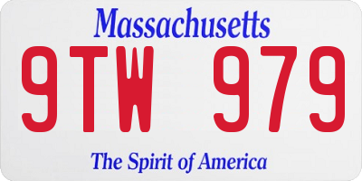 MA license plate 9TW979