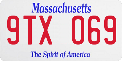 MA license plate 9TX069