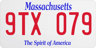 MA license plate 9TX079