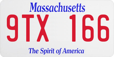 MA license plate 9TX166