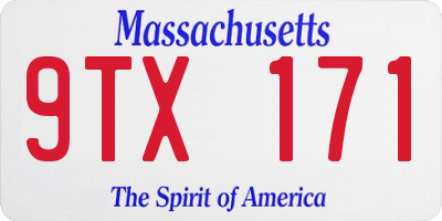 MA license plate 9TX171