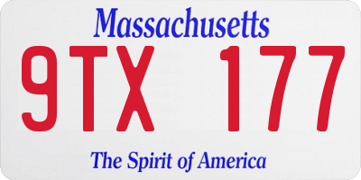 MA license plate 9TX177