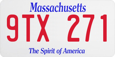 MA license plate 9TX271