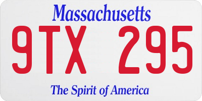 MA license plate 9TX295