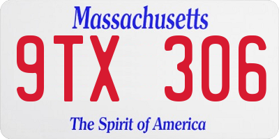 MA license plate 9TX306