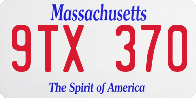 MA license plate 9TX370