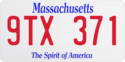MA license plate 9TX371