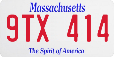 MA license plate 9TX414