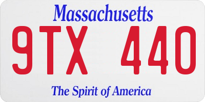 MA license plate 9TX440